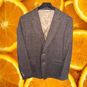 Peter‎ Richard Tan Red Green Tweed 2 Button Blazer